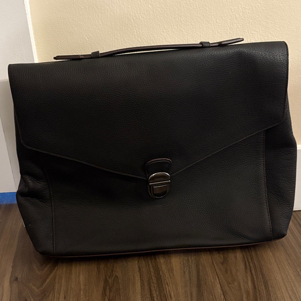 Coach Black Leather briefcase/laptop NWT